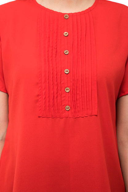 Knit halter neck red top