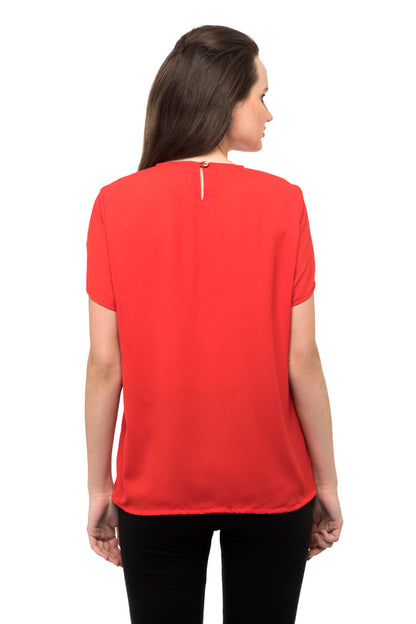 Knit halter neck red top