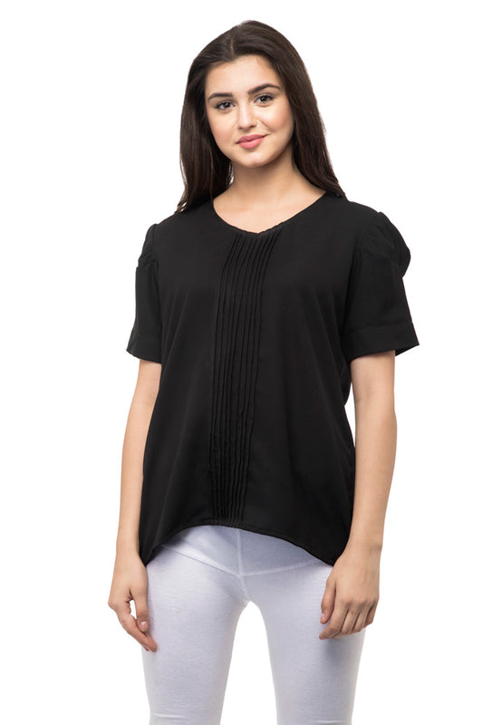 Knit halter neck black top