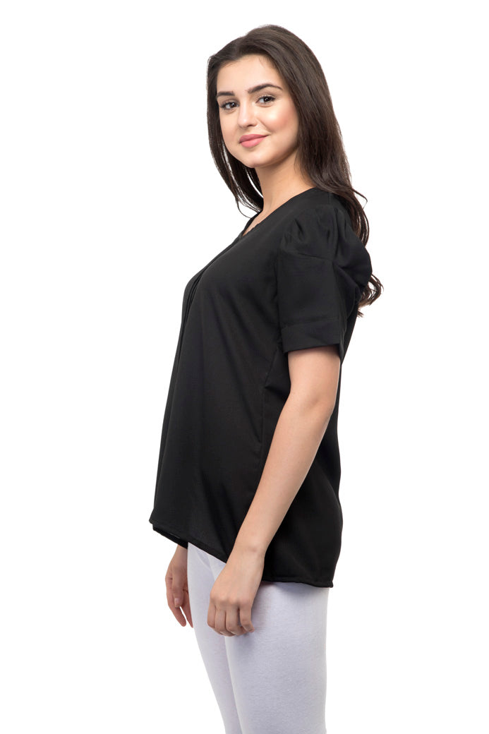 Knit halter neck black top