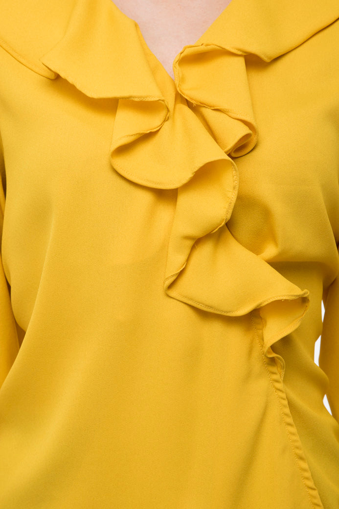 Open shoulder yellow top
