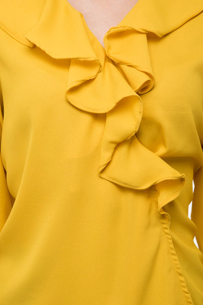 Open shoulder yellow top