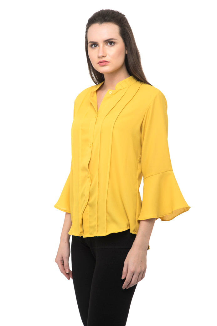 Bell sleeves yellow shirt