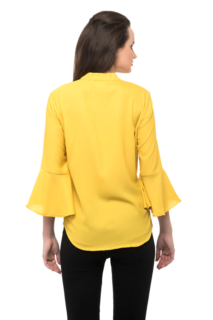 Bell sleeves yellow shirt
