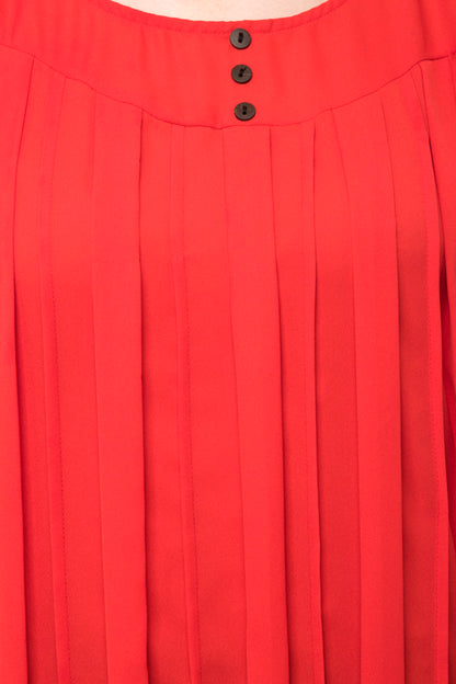 Red flounce skater long top