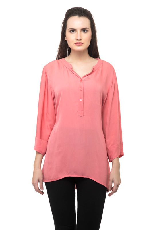 Light pink kurti buttons on neck