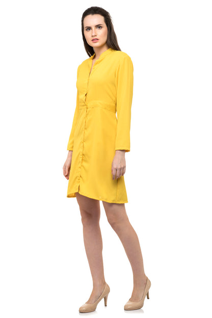 Waist belted long yellow kurti