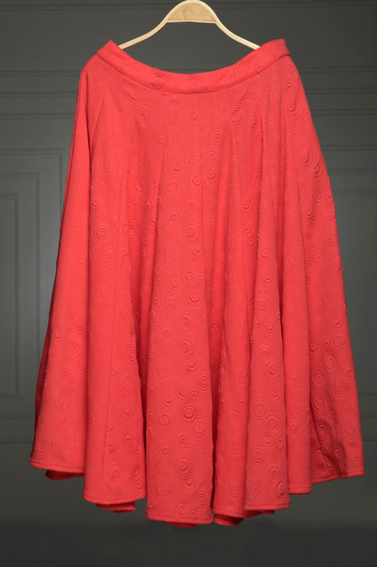 Embroidery red long skirt