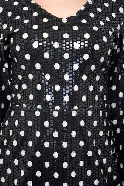 Solid Split Full Sleeve Pencil Dress
