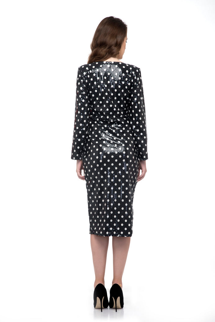 Solid Split Full Sleeve Pencil Dress
