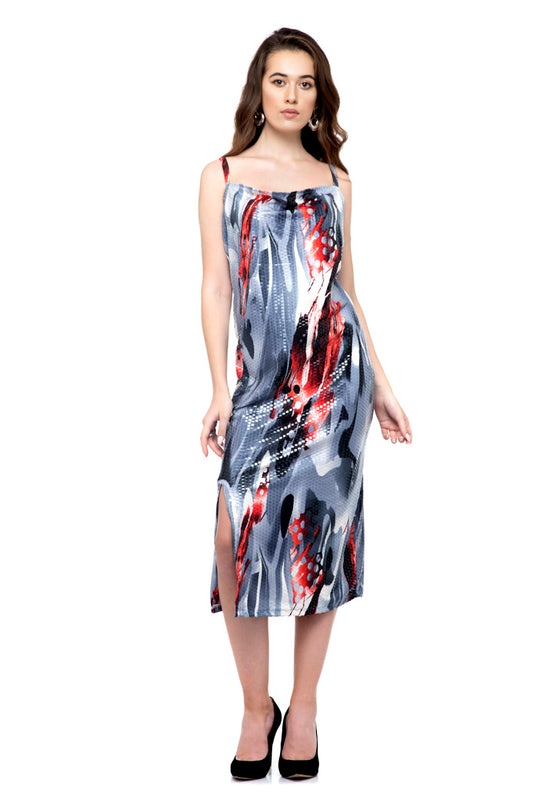 Full length slit dress