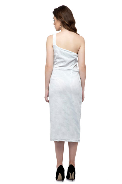 One shoulder slit dress