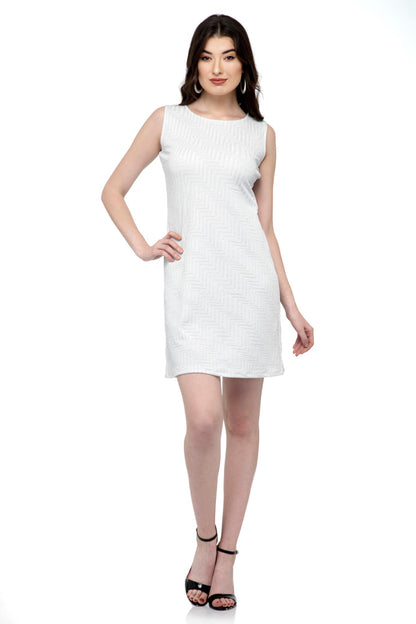 White plain tunic dress