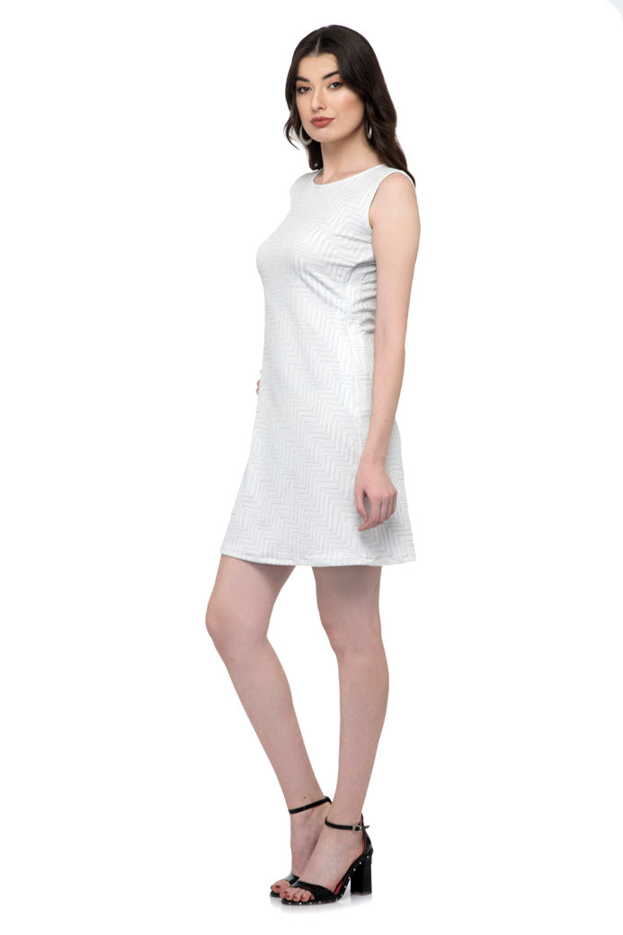 White plain tunic dress