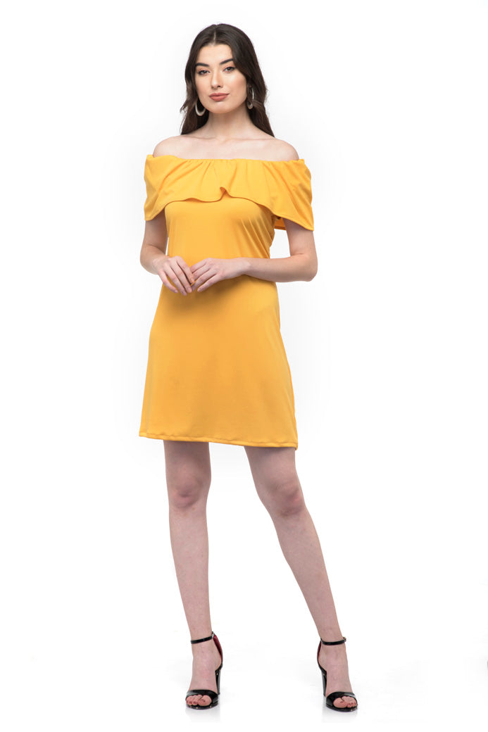 Off shoulder Yellow one piece