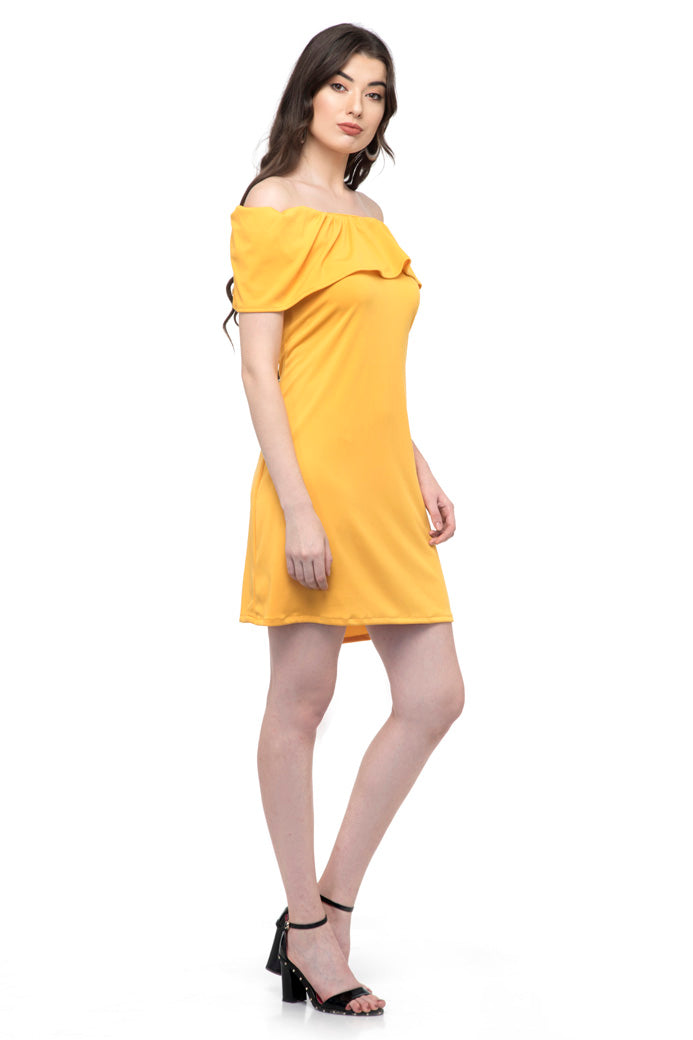 Off shoulder Yellow one piece