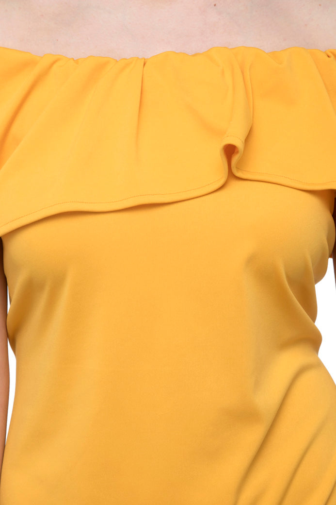 Off shoulder Yellow one piece