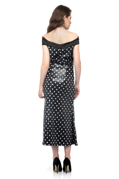 Off shoulder high slit Pencil Dress