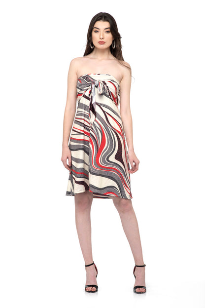Front knot neck, off shoulder dress
