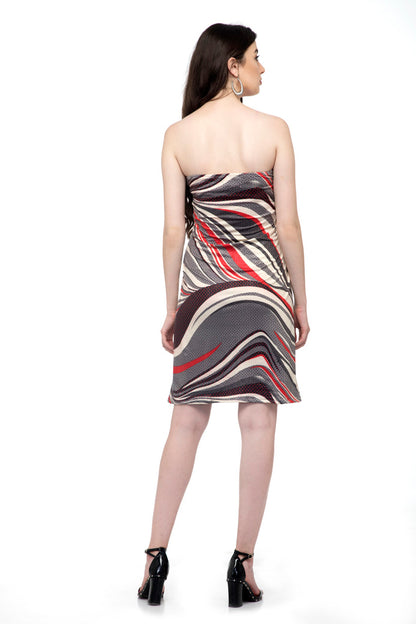 Front knot neck, off shoulder dress