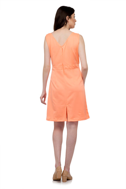 Peach color sleeveless dress