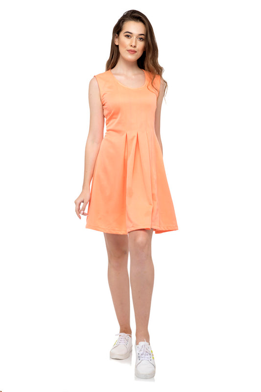 Peach color Pleated frock