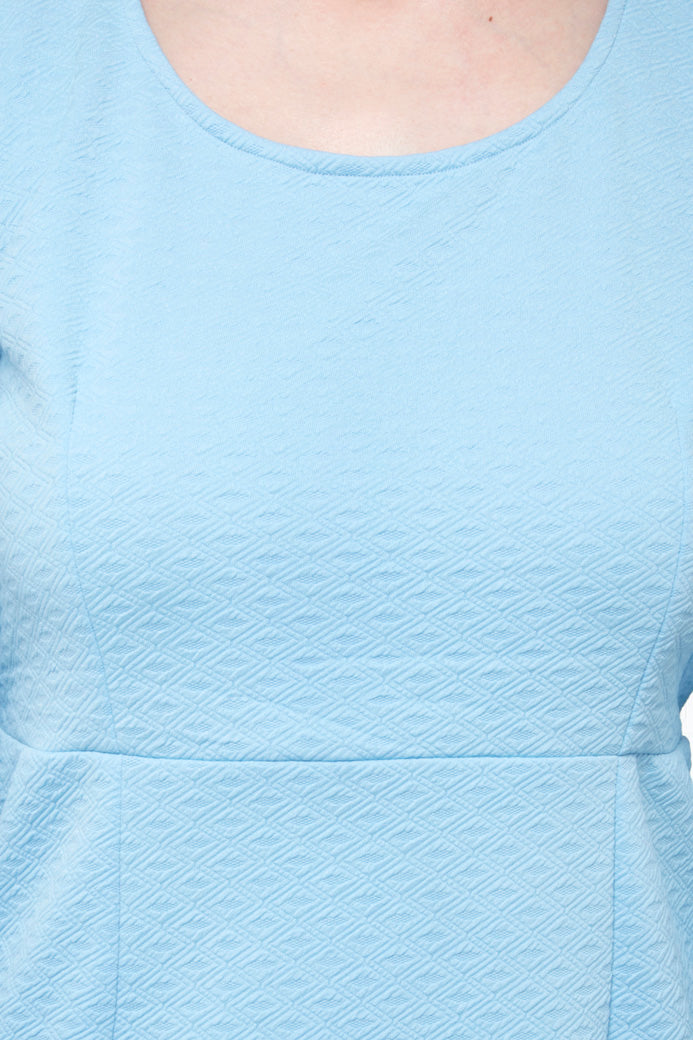 Light Blue Full Cut Bell Sleeve Dress