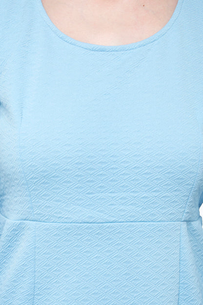 Light Blue Full Cut Bell Sleeve Dress