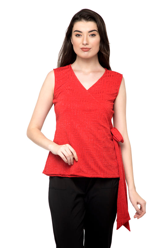 Side Knot V-Neck  Top