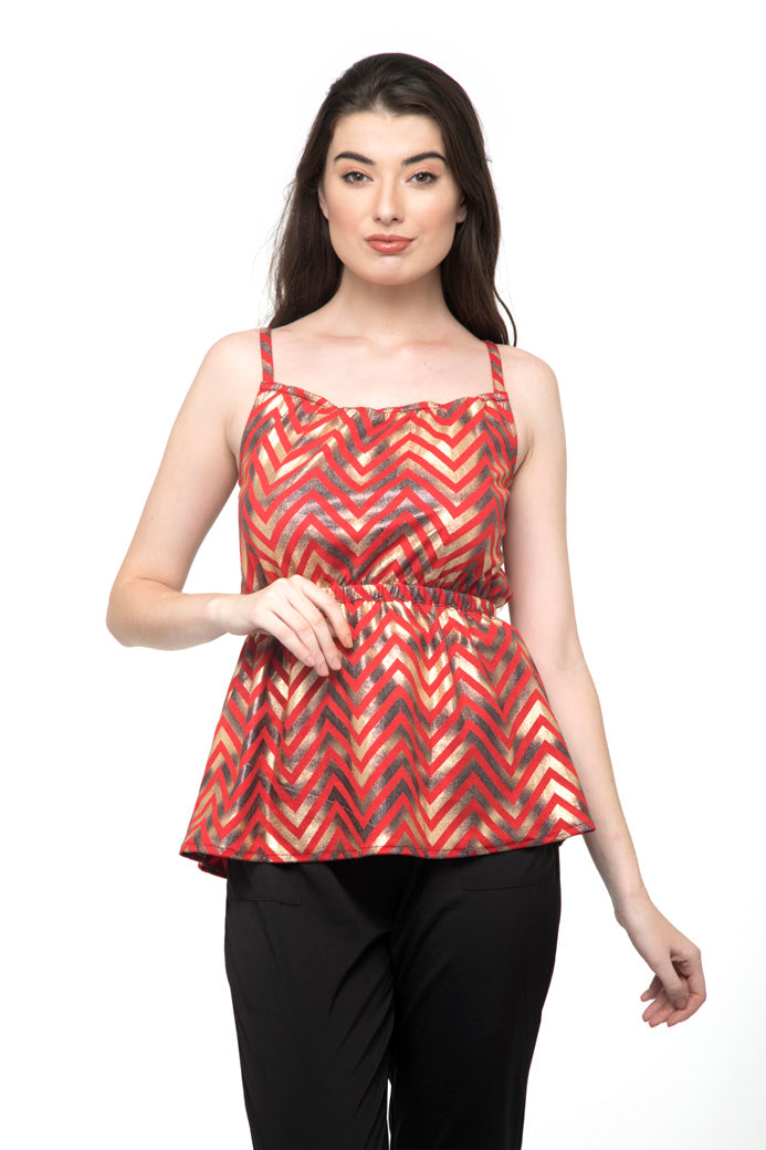 Foil Print Top