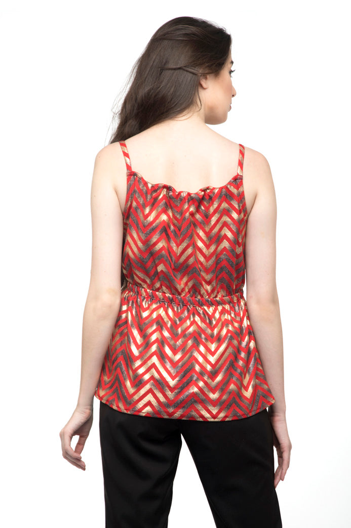 Foil Print Top