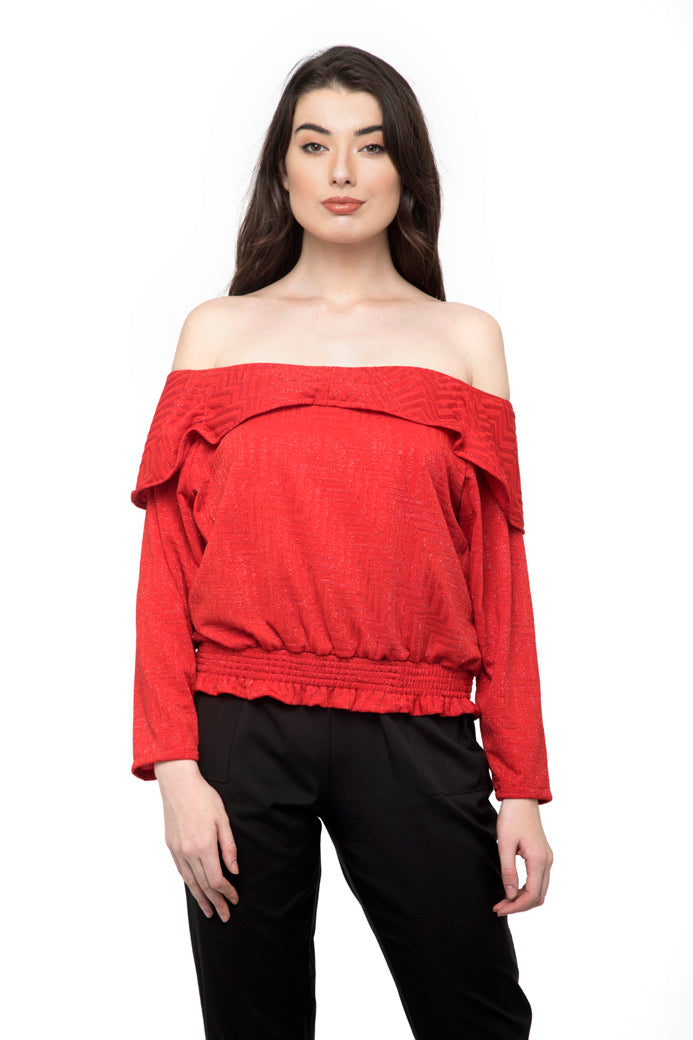 Off shoulder Fold over  Top