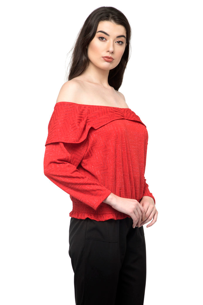 Off shoulder Fold over  Top
