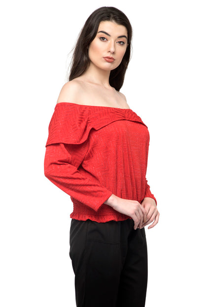 Off shoulder Fold over  Top