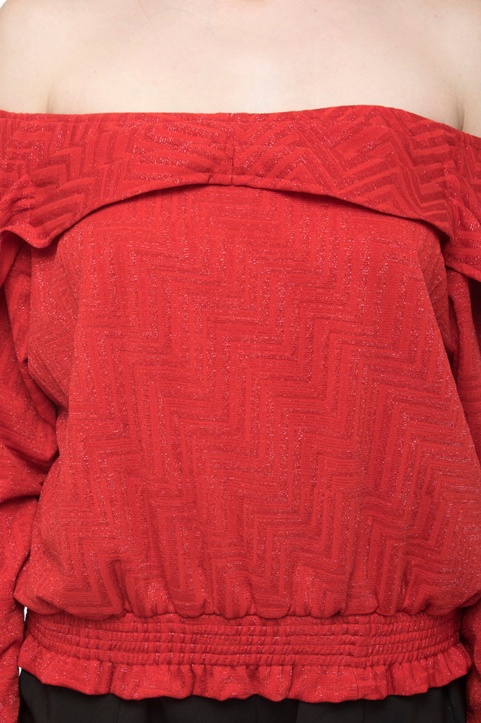 Off shoulder Fold over  Top