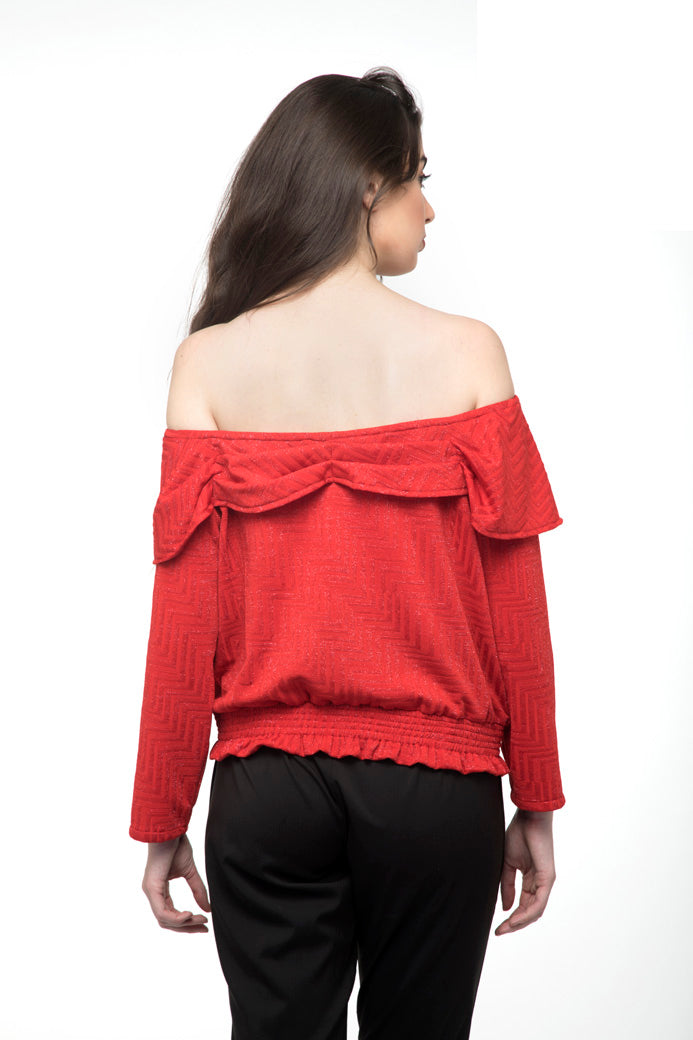 Off shoulder Fold over  Top