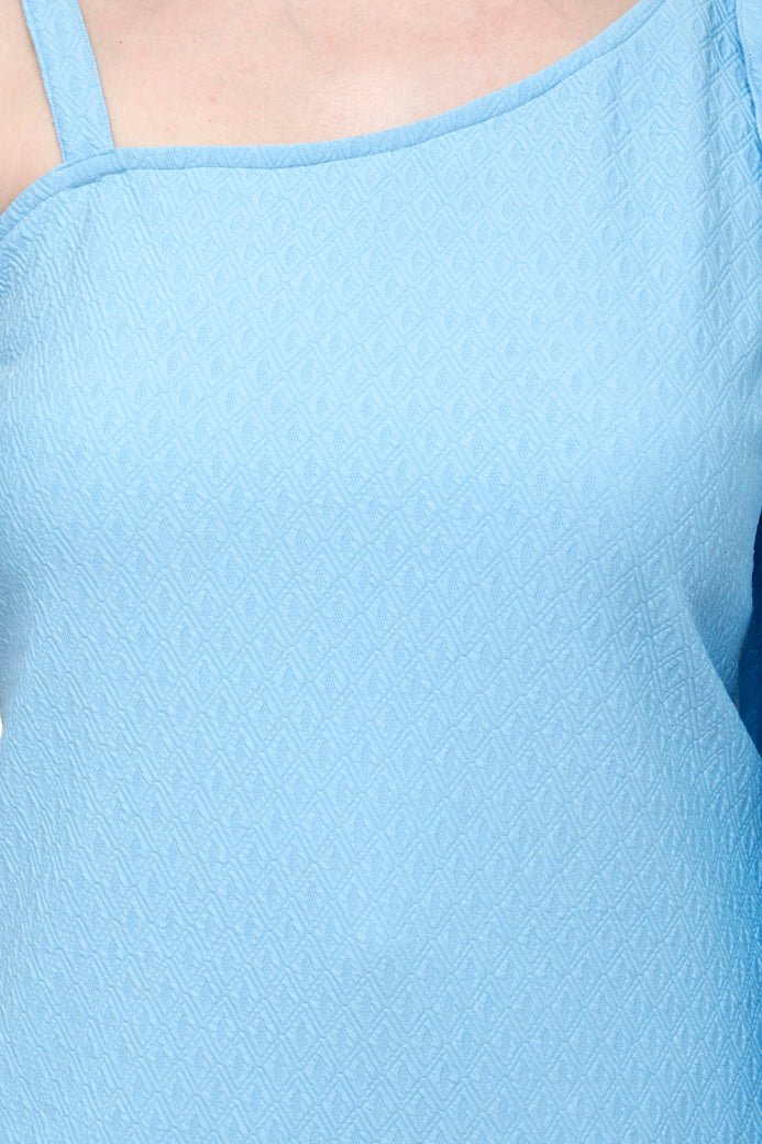 One side Striped one cut Sleeve top