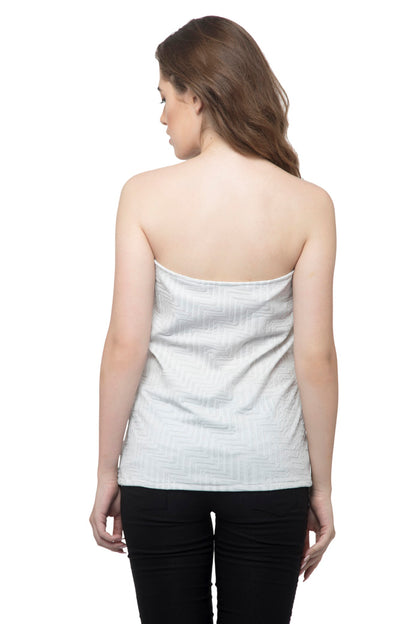 Heart neck sleeveless white top