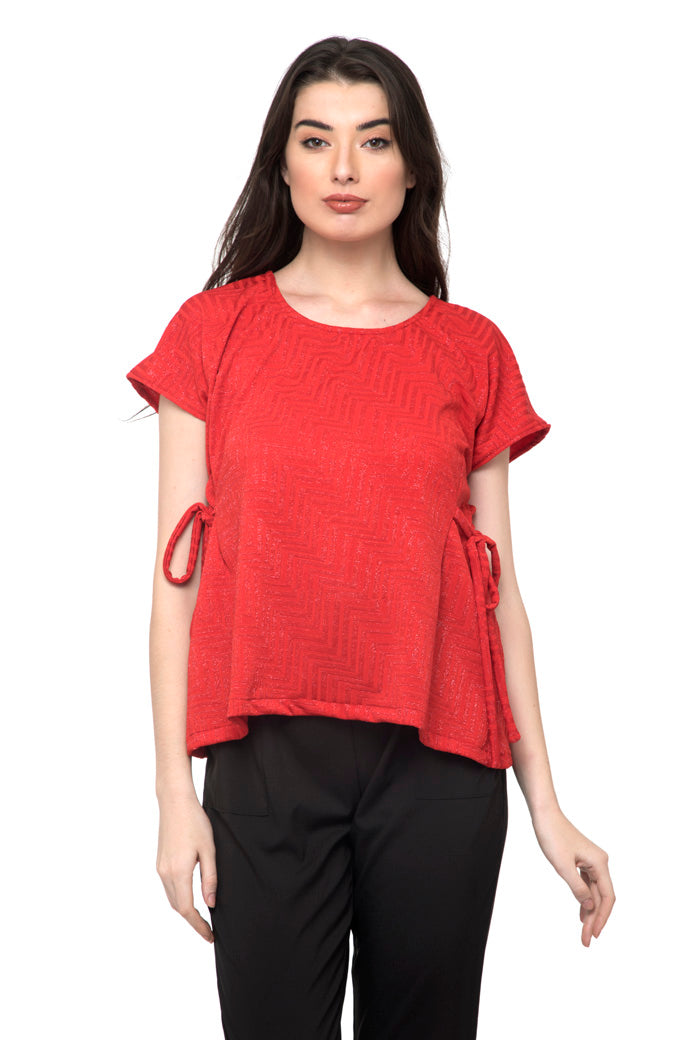 Two side knot red top