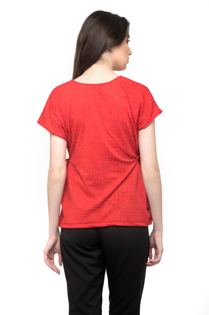 Two side knot red top