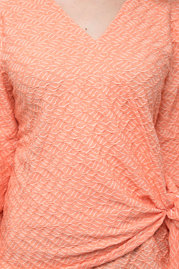 Peach Color Wrap Top