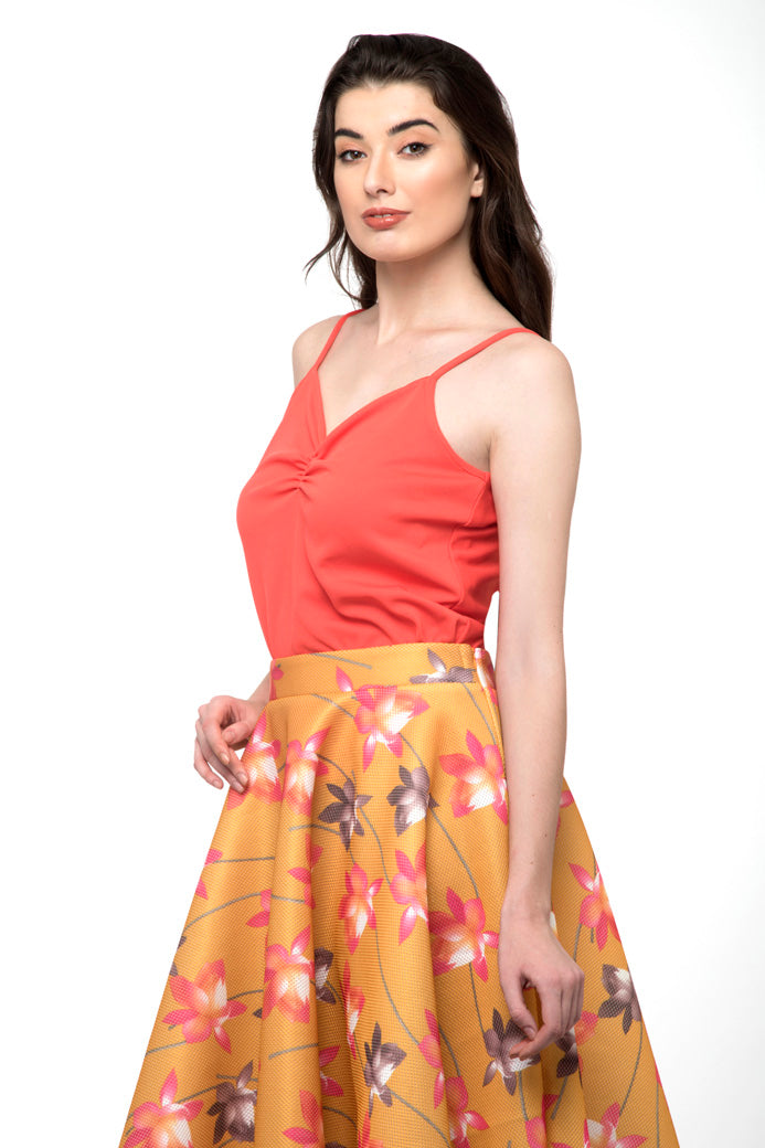 Top for high Waist Pleated Elegant Skirt