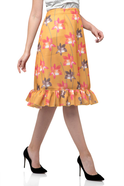 Floral midi skirt