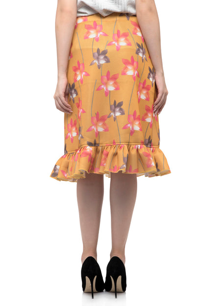 Floral midi skirt