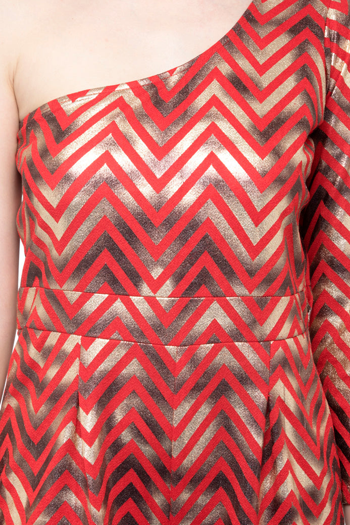 One Shoulder Sleeve Jumpsuit