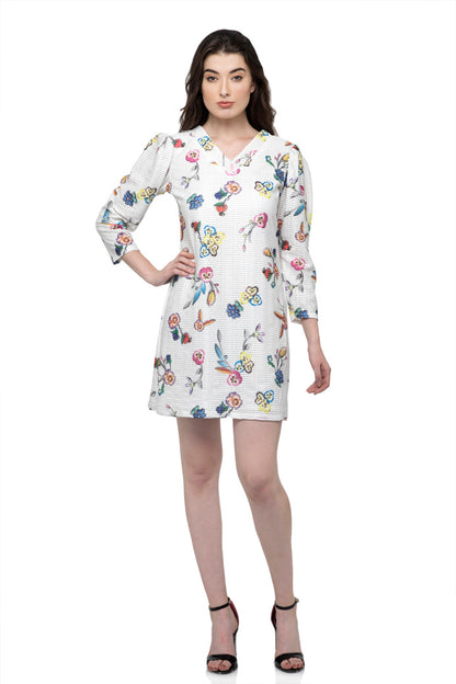 V-Neck Full Sleeve Tunic Dress