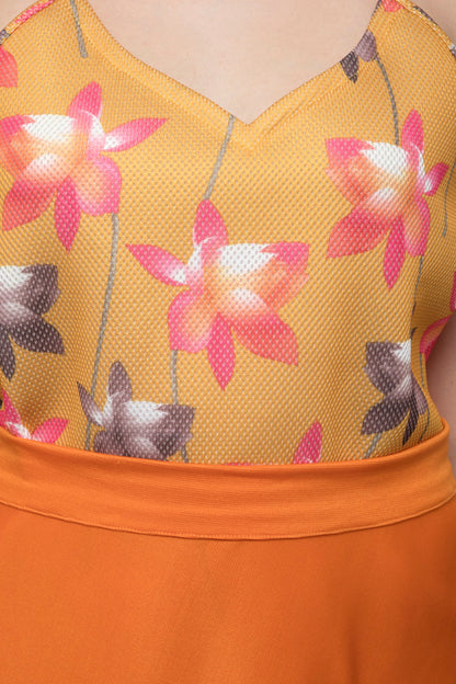 Yellow Floral Spaghetti top