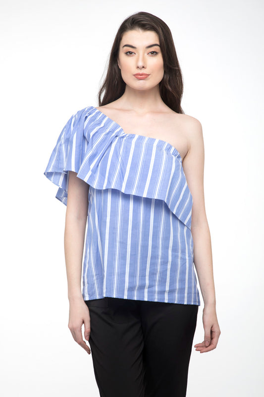 One Shoulder Ruffle Top