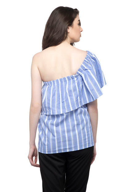 One Shoulder Ruffle Top