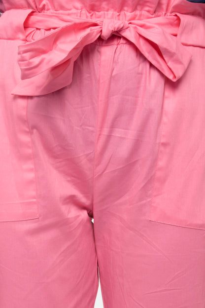 Regular Fit Solid Cropped Peg Trousers